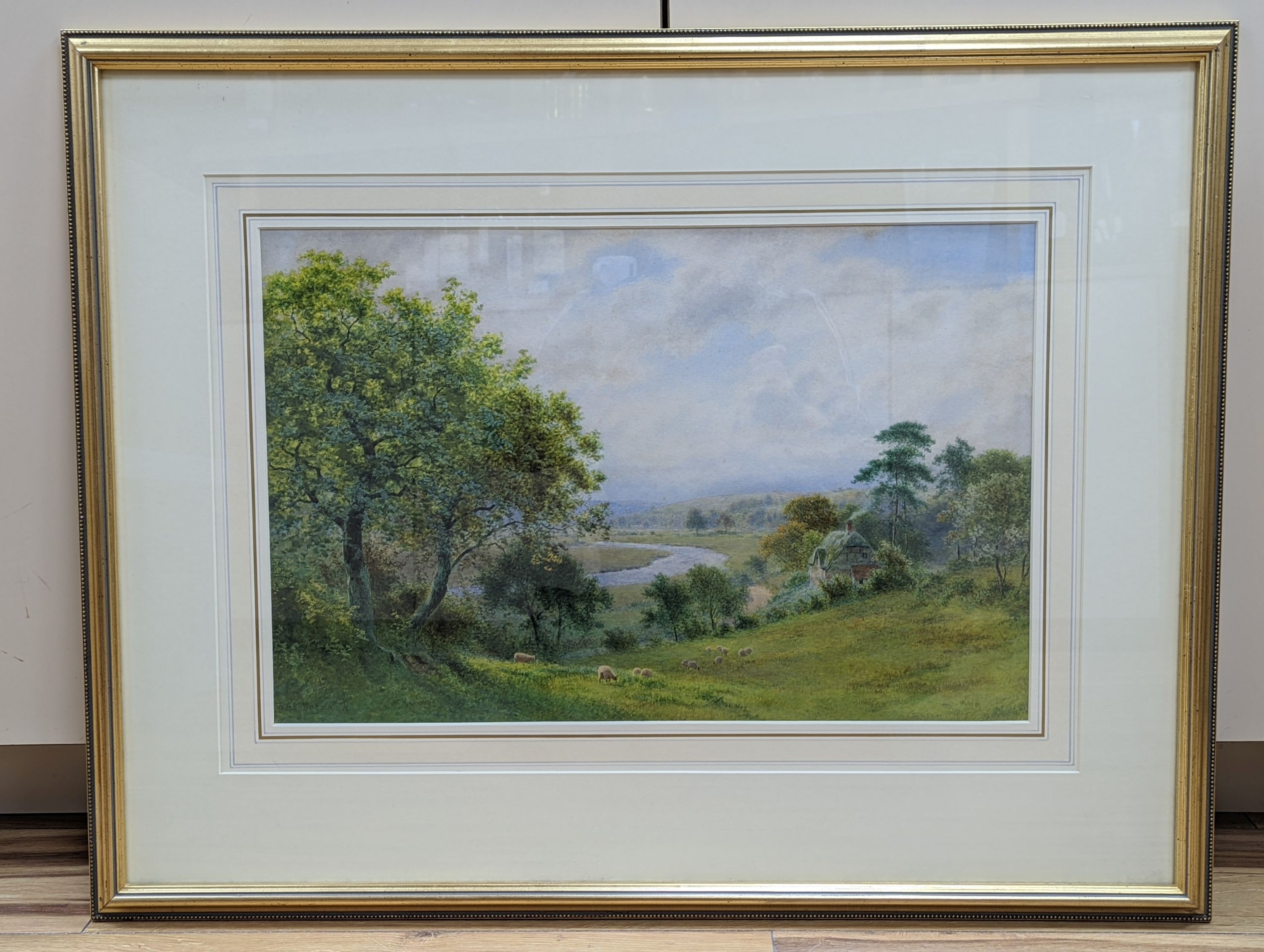 Roberto Angelo Kittermaster Marshall (b.1849), watercolour, Extensive summer landscape, signed, 33 x 51cm